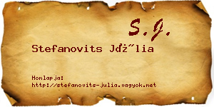 Stefanovits Júlia névjegykártya