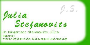 julia stefanovits business card